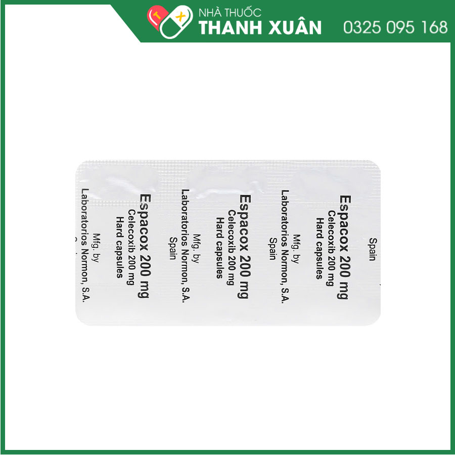 Espacox 200mg điều trị thoái hóa khớp, viêm khớp dạng thấp, viêm cột sống dính khớp